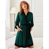 image:imageEkouaer Robes for Women Bathrobe Lightweight Robe 34 Sleeve Knit Sleepwear  Summer Robe for Women with Pockets Knee Length Womens Robe Kimono SleepwearLake Green
