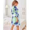 image:imageEkouaer Robes for Women Bathrobe Lightweight Robe 34 Sleeve Knit Sleepwear  Summer Robe for Women with Pockets Knee Length Womens Robe Kimono SleepwearGreen Tie Dye