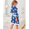 image:imageEkouaer Robes for Women Bathrobe Lightweight Robe 34 Sleeve Knit Sleepwear  Summer Robe for Women with Pockets Knee Length Womens Robe Kimono SleepwearWhite Leopard Print