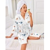 image:imageEkouaer Robes for Women Bathrobe Lightweight Robe 34 Sleeve Knit Sleepwear  Summer Robe for Women with Pockets Knee Length Womens Robe Kimono SleepwearWhite Blue Flowers