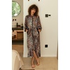 image:imageEkouaer Robes for Women Velour Zipper Robe 34 Sleeve Housecoat with Pocket  Full Length Loungewear Long Bathrobe Soft Warm Sleepwear for Home Daily Wear Easy on and offLeopard Print