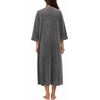 image:imageEkouaer Robes for Women Velour Zipper Robe 34 Sleeve Housecoat with Pocket  Full Length Loungewear Long Bathrobe Soft Warm Sleepwear for Home Daily Wear Easy on and offGrey