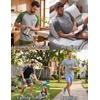 image:imageEkouaer Mens Pajamas Set Bamboo Viscose Short Sleeve Pjs Sets  Soft Moisture Wicking Lightweight Summer Button Fly Sleepwear with Pockets for lounging at home Running ReadingLight Blue Grey