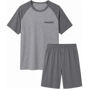 image:imageEkouaer Mens Pajamas Set Bamboo Viscose Short Sleeve Pjs Sets  Soft Moisture Wicking Lightweight Summer Button Fly Sleepwear with Pockets for lounging at home Running ReadingGrey