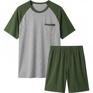 image:imageEkouaer Mens Pajamas Set Bamboo Viscose Short Sleeve Pjs Sets  Soft Moisture Wicking Lightweight Summer Button Fly Sleepwear with Pockets for lounging at home Running ReadingGreen Grey