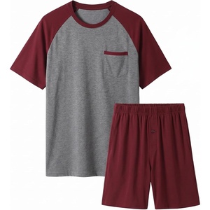 image:imageEkouaer Mens Pajamas Set Bamboo Viscose Short Sleeve Pjs Sets  Soft Moisture Wicking Lightweight Summer Button Fly Sleepwear with Pockets for lounging at home Running ReadingRed Grey