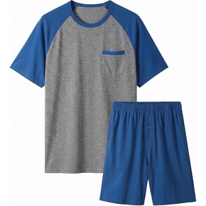 image:imageEkouaer Mens Pajamas Set Bamboo Viscose Short Sleeve Pjs Sets  Soft Moisture Wicking Lightweight Summer Button Fly Sleepwear with Pockets for lounging at home Running ReadingBlue Grey