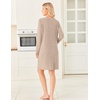 image:imageEkouaer Long Sleeve Nightgowns for Women V Neck Ribbed Knit Sleepwear S3XL  Soft Cozy Stretchy Sleepshirt Loose Fit House Dress for Sleep Home Casual Time Going Out PartyTea Grey