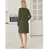 image:imageEkouaer Long Sleeve Nightgowns for Women V Neck Ribbed Knit Sleepwear S3XL  Soft Cozy Stretchy Sleepshirt Loose Fit House Dress for Sleep Home Casual Time Going Out PartyArmy Green