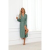 image:imageEkouaer Robes for Women Lightweight Long Bathrobe Soft Knit Bath Robe S2XL  Long Sleeve Two Deep Pockets Inner Tie and Fixed Outer Belt Great for Bathing Lounging SleepingBright Green