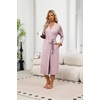 image:imageEkouaer Robes for Women Lightweight Long Bathrobe Soft Knit Bath Robe S2XL  Long Sleeve Two Deep Pockets Inner Tie and Fixed Outer Belt Great for Bathing Lounging SleepingLight Pink