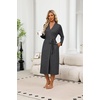 image:imageEkouaer Robes for Women Lightweight Long Bathrobe Soft Knit Bath Robe S2XL  Long Sleeve Two Deep Pockets Inner Tie and Fixed Outer Belt Great for Bathing Lounging SleepingDark Heather Gray