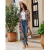image:imageEkouaer Robes for Women Long Knit Bathrobe Soft 34 Sleeves Kimono Robe  V Neck Pockets Calf Length Lightweight Material TieLeopard Print
