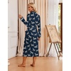 image:imageEkouaer Robes for Women Long Knit Bathrobe Soft Lightweight Kimono Robes  Womens Long Robes Soft Long Sleeve BathRobes with Pockets Ladies Mid Calf Length Casual Sleepwear with Inner Tie Outer BeltZebra Print