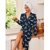 image:imageEkouaer Robes for Women Long Knit Bathrobe Soft Lightweight Kimono Robes  Womens Long Robes Soft Long Sleeve BathRobes with Pockets Ladies Mid Calf Length Casual Sleepwear with Inner Tie Outer BeltZebra Print