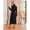image:imageEkouaer Robes for Women Long Knit Bathrobe Soft Lightweight Kimono Robes  Womens Long Robes Soft Long Sleeve BathRobes with Pockets Ladies Mid Calf Length Casual Sleepwear with Inner Tie Outer BeltBlack