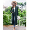 image:imageEkouaer Women Kimono Robes Full Length Knit Bathrobe Lightweight Sleepwear  Long Loungewear Soft Lightweight Fabric Christmas Day Valentines Day Bridal PartyDeep Green