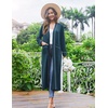 image:imageEkouaer Women Kimono Robes Full Length Knit Bathrobe Lightweight Sleepwear  Long Loungewear Soft Lightweight Fabric Christmas Day Valentines Day Bridal PartyTurquoise