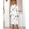 image:imageEkouaer Women Kimono Robes Full Length Knit Bathrobe Lightweight Sleepwear  Long Loungewear Soft Lightweight Fabric Christmas Day Valentines Day Bridal PartyFloral White 2