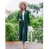 image:imageEkouaer Women Kimono Robes Full Length Knit Bathrobe Lightweight Sleepwear  Long Loungewear Soft Lightweight Fabric Christmas Day Valentines Day Bridal PartyDark Green