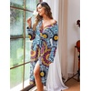 image:imageEkouaer Women Kimono Robes Full Length Knit Bathrobe Lightweight Sleepwear  Long Loungewear Soft Lightweight Fabric Christmas Day Valentines Day Bridal PartyFloral Mandala Blue