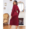 image:imageEkouaer Women Kimono Robes Full Length Knit Bathrobe Lightweight Sleepwear  Long Loungewear Soft Lightweight Fabric Christmas Day Valentines Day Bridal PartyWine Red