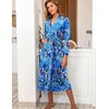 image:imageEkouaer Women Kimono Robes Full Length Knit Bathrobe Lightweight Sleepwear  Long Loungewear Soft Lightweight Fabric Christmas Day Valentines Day Bridal PartyC Aqua Multi