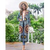 image:imageEkouaer Women Kimono Robes Full Length Knit Bathrobe Lightweight Sleepwear  Long Loungewear Soft Lightweight Fabric Christmas Day Valentines Day Bridal PartyFloral Mandala Blue