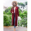 image:imageEkouaer Women Kimono Robes Full Length Knit Bathrobe Lightweight Sleepwear  Long Loungewear Soft Lightweight Fabric Christmas Day Valentines Day Bridal PartyWine Red