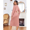 image:imageEkouaer Women Kimono Robes Full Length Knit Bathrobe Lightweight Sleepwear  Long Loungewear Soft Lightweight Fabric Christmas Day Valentines Day Bridal PartyMisty Rose
