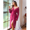image:imageEkouaer Women Kimono Robes Full Length Knit Bathrobe Lightweight Sleepwear  Long Loungewear Soft Lightweight Fabric Christmas Day Valentines Day Bridal PartyHot Pink