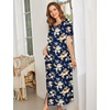 image:imageEkouaer Women Robe Zipper Short Sleeves Full Length House Coat with Pockets  Zip Up Bathrobe Short Sleeve Soft and LightweightCyellow Flower
