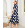 image:imageEkouaer Women Robe Zipper Short Sleeves Full Length House Coat with Pockets  Zip Up Bathrobe Short Sleeve Soft and LightweightCyellow Flower