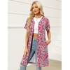 image:imageEkouaer Women Zipper Robe Waffle Bathrobe Short House Coat with Pockets  Lightweight Robe Short Sleeve Waffle Material V NeckBright Paisley