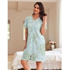image:imageEkouaer Women Zipper Robe Waffle Bathrobe Short House Coat with Pockets  Lightweight Robe Short Sleeve Waffle Material V NeckDaisy Breeze