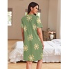 image:imageEkouaer Women Zipper Robe Waffle Bathrobe Short House Coat with Pockets  Lightweight Robe Short Sleeve Waffle Material V NeckGreen Floral Print