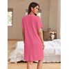 image:imageEkouaer Women Zipper Robe Waffle Bathrobe Short House Coat with Pockets  Lightweight Robe Short Sleeve Waffle Material V NeckHot Pink