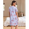 image:imageEkouaer Women Zipper Robe Waffle Bathrobe Short House Coat with Pockets  Lightweight Robe Short Sleeve Waffle Material V NeckLight Blue Floral
