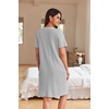 image:imageEkouaer Women Zipper Robe Waffle Bathrobe Short House Coat with Pockets  Lightweight Robe Short Sleeve Waffle Material V NeckLight Grey