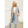 image:imageEkouaer Women Zipper Robe Waffle Bathrobe Short House Coat with Pockets  Lightweight Robe Short Sleeve Waffle Material V NeckLight Grey