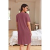 image:imageEkouaer Women Zipper Robe Waffle Bathrobe Short House Coat with Pockets  Lightweight Robe Short Sleeve Waffle Material V NeckMauve