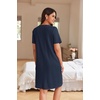 image:imageEkouaer Women Zipper Robe Waffle Bathrobe Short House Coat with Pockets  Lightweight Robe Short Sleeve Waffle Material V NeckNavy Blue