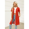 image:imageEkouaer Women Zipper Robe Waffle Bathrobe Short House Coat with Pockets  Lightweight Robe Short Sleeve Waffle Material V NeckRed
