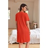 image:imageEkouaer Women Zipper Robe Waffle Bathrobe Short House Coat with Pockets  Lightweight Robe Short Sleeve Waffle Material V NeckRed