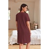 image:imageEkouaer Women Zipper Robe Waffle Bathrobe Short House Coat with Pockets  Lightweight Robe Short Sleeve Waffle Material V NeckWine Red
