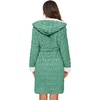 image:imageEkouaer Womens Hooded Bathrobe Short Fleece Robe Soft Luxury Sleepwear  Ultra Soft amp Textured Fleece Skin Friendly Long Sleeve Big Hooded Knee Length Warm and Cute BathrobeGreenjacquard