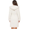 image:imageEkouaer Womens Hooded Bathrobe Short Fleece Robe Soft Luxury Sleepwear  Ultra Soft amp Textured Fleece Skin Friendly Long Sleeve Big Hooded Knee Length Warm and Cute BathrobeA Whitejacquard