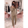 image:imageEkouaer Womens Pajama Sets Long Sleeve Button Down 2 Piece Soft Pjs  Soft 2 Piece Lounge Sets Fall Sleepwear Long Pants With Side Pockets Soft and SkinFriendly FabricLight Brown