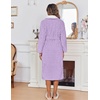 image:imageEkouaer Womens Robe Long Plush Soft Bathrobe Jacquard Color Block Robes Shawl Collar Sleepwear with Pockets