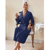 image:imageEkouaer Womens Robes Lightweight Soft Knit Bathrobe Full Length Sleepwear  Ladies Loungewear Long Sleeve Soft Lightweight Fabric Daily Wear Pregnancy Birthdays Wedding NightsNavy Blue